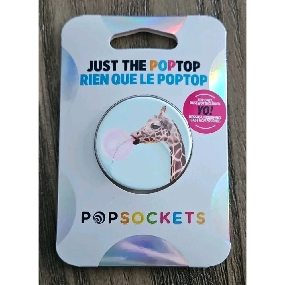 THREE PopSockets Mount, Wolf Popgrip & Bubblegum Giraffe Poptop